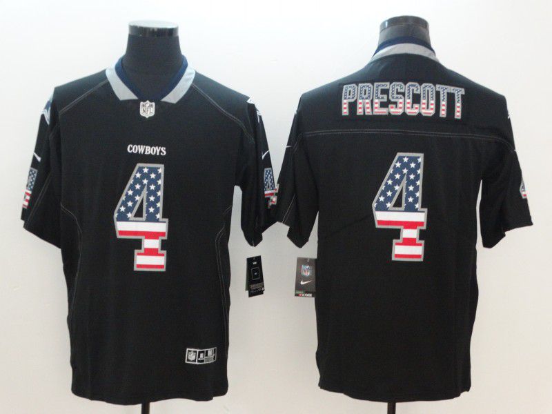 Men Dallas cowboys #4 Prescott Nike USA Flag Fashion Black Color Rush Limited NFL Jerseys->philadelphia eagles->NFL Jersey